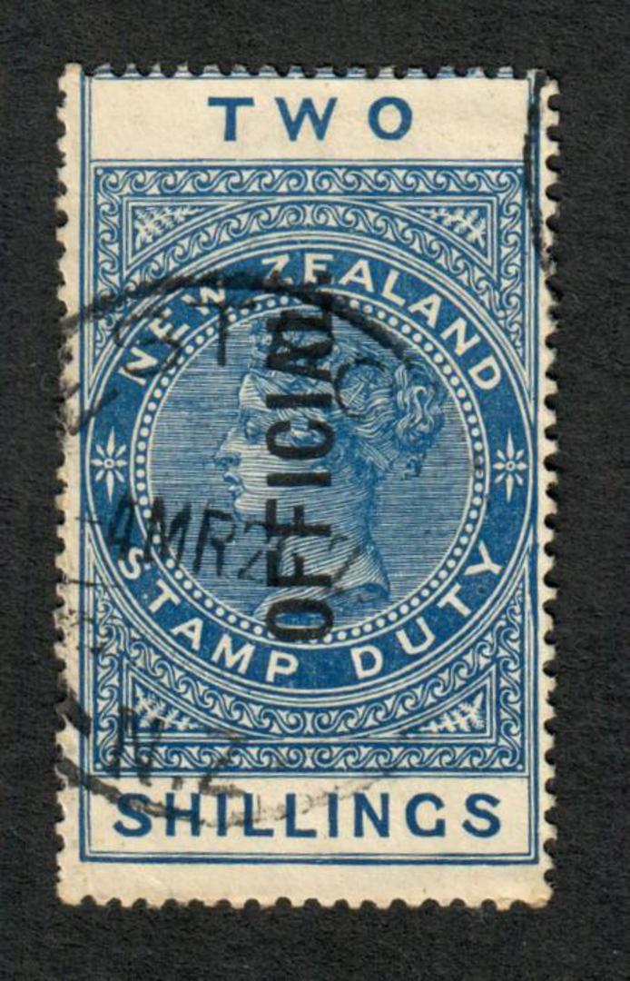 NEW ZEALAND 1882 Victoria 1st Long Type Postal Fiscal 7/- Blue. - 74068 - Mint image 0