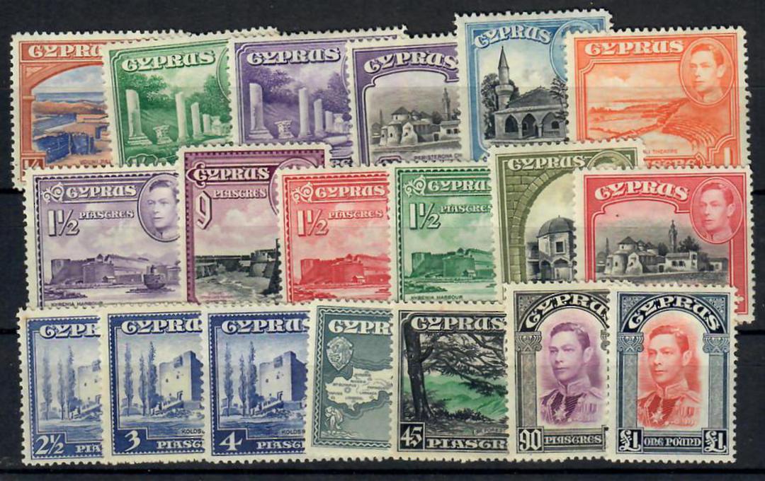 CYPRUS 1938 Geo 6th Definitives. Set of 19. - 23251 - Mint image 0