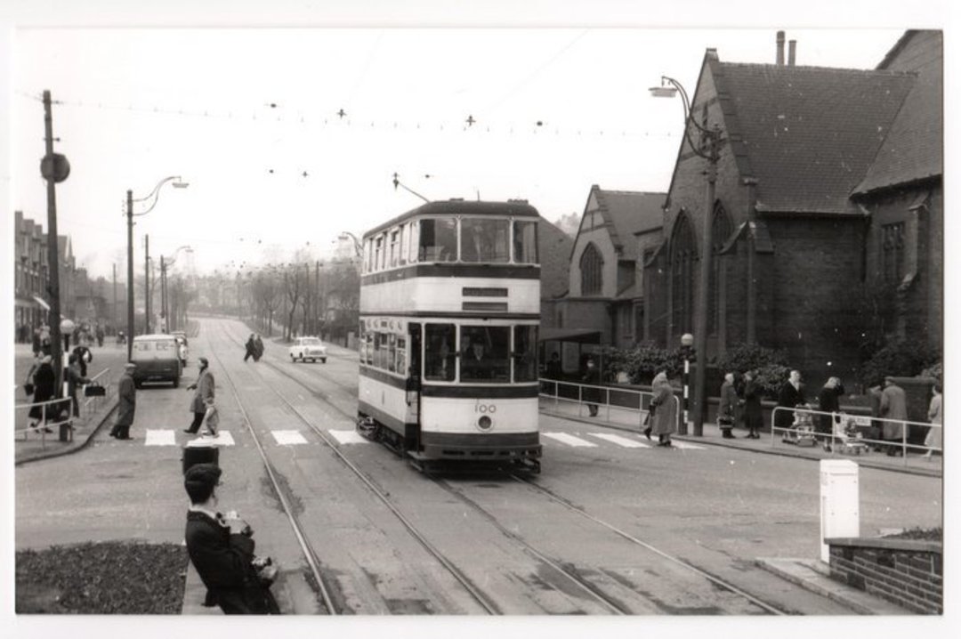Real Photograph by tramspotter of Sheffield Corporation Tramways Car 100. - 242265 - Photograph image 0