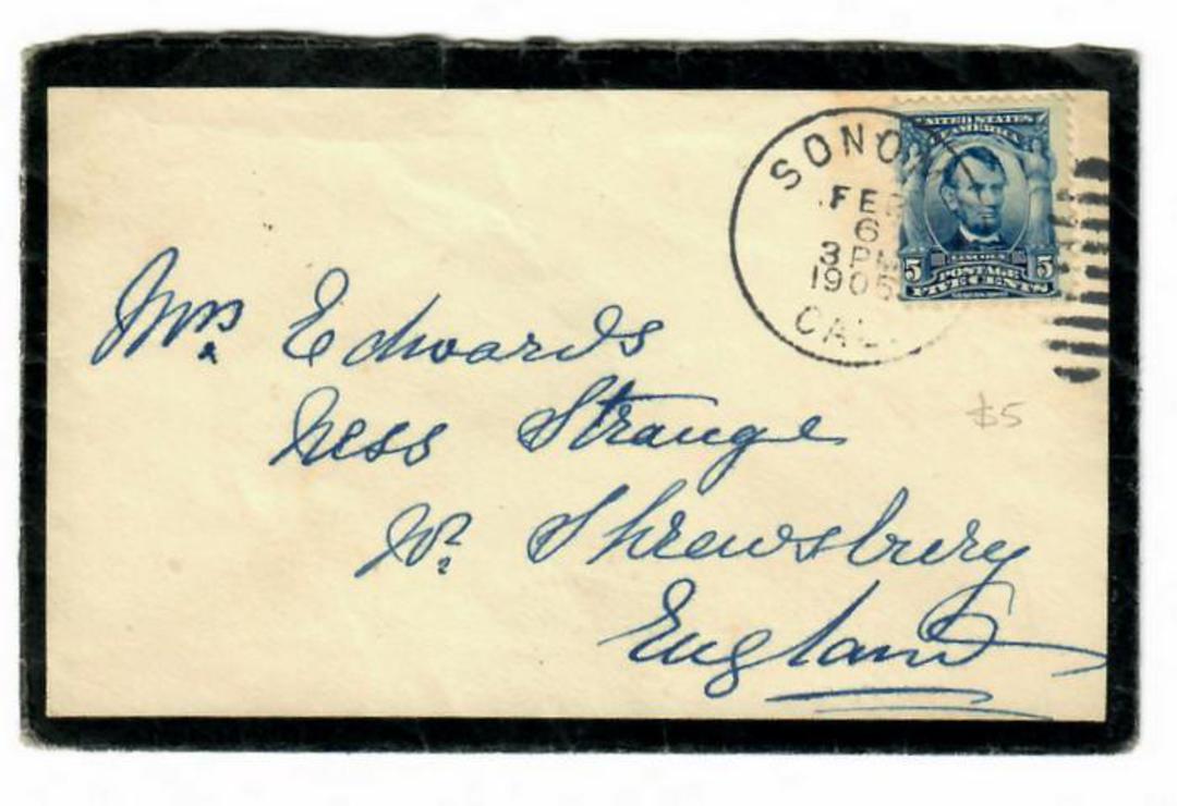 USA 1905 Mourning cover to England. Flap missing. - 31104 - PostalHist image 0