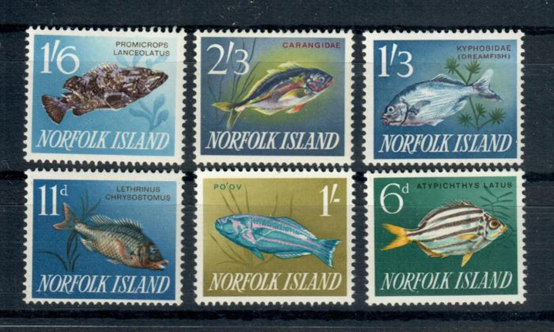 NORFOLK ISLAND 1962 Fish. Set of 6. - 20322 - UHM image 0