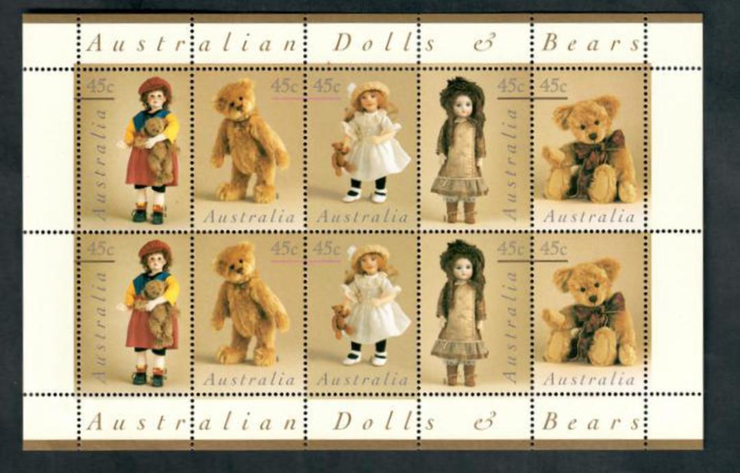 AUSTRALIA 1997 Dolls and Teddy Bears. Sheetlet of 10. - 50224 - UHM image 0