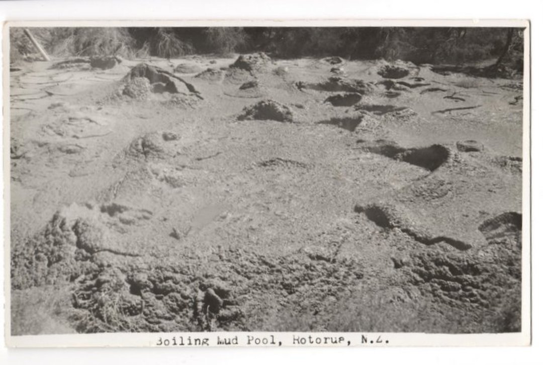 Real Photograph by N S Seaward of Boiling Mud Pools Rotorua. - 46234 - Postcard image 0