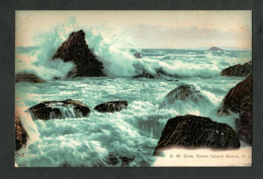 Coloured postcard of Gale at Green Island Beach. - 49179 - Postcard image 0