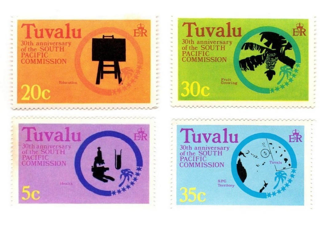 TUVALU 1977 30th Anniversary of the South Pacific Commission. Set of 4. - 479 - UHM image 0