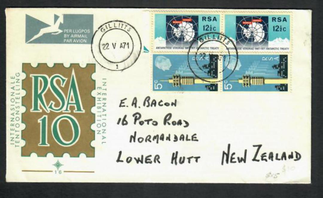 SOUTH AFRICA 1971 Stamp Exhibition and antarctic Treaty. Set of 2 on first day cover. - 31988 - FDC image 0