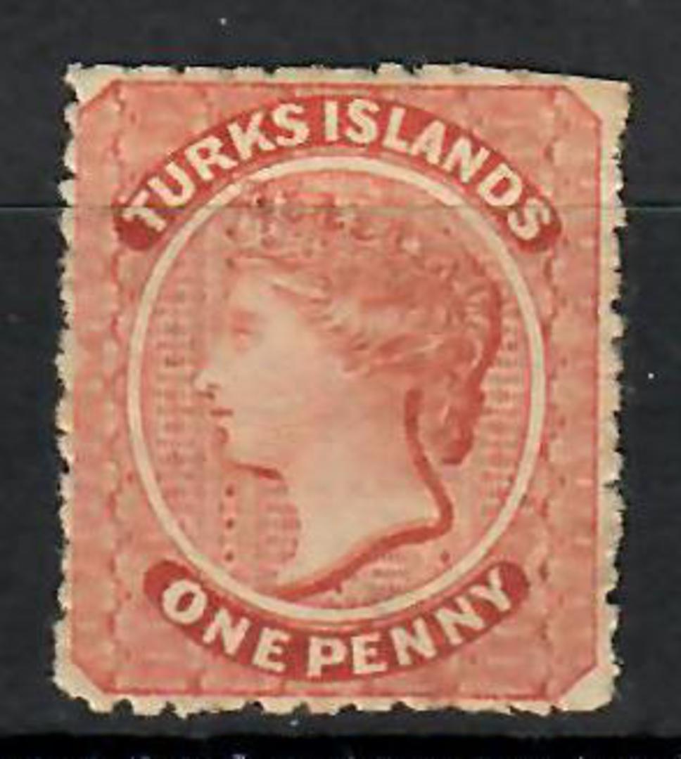 TURKS ISLANDS 1867 Victoria 1st Definitive 1d Dull Rose. Watermark Straight Lines. Unlisted. - 70486 - MNG image 0