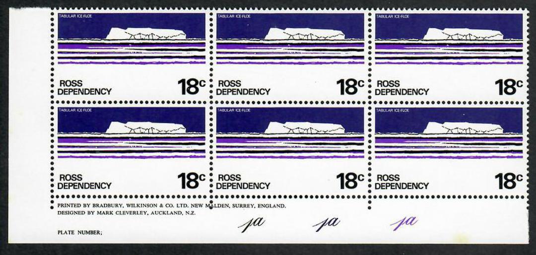 ROSS DEPENDENCY 1972 Pictorials. Original issue on Cream Chalky Paper with Shiney Gum-Arabic. Set of 6 in Plate Blocks. All Plat image 0