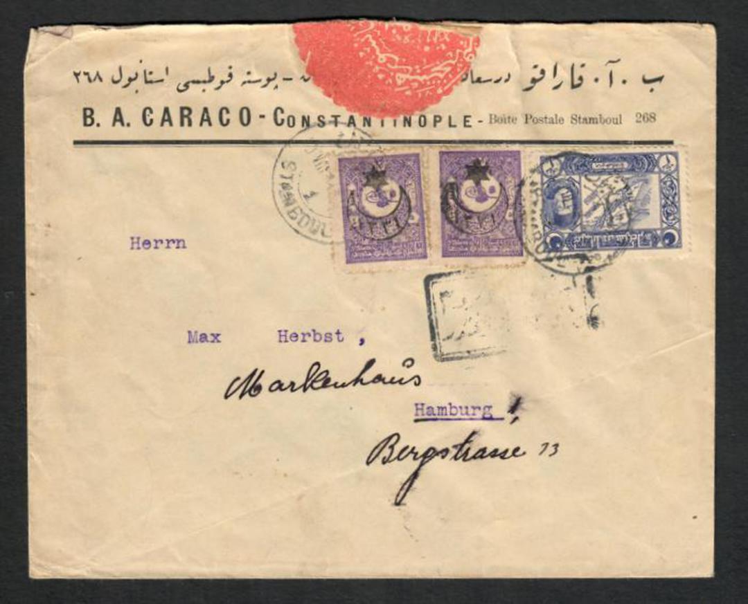 TURKEY Cover to Germany. Red seal. - 31210 - PostalHist image 0