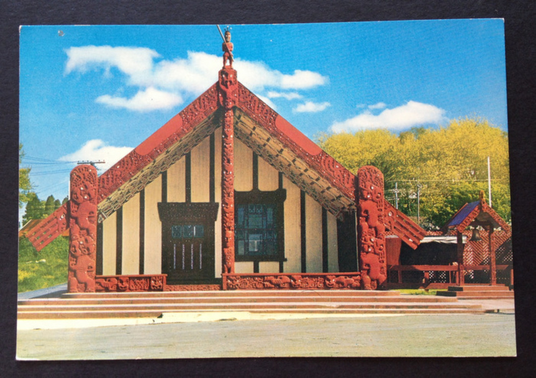 Modern Coloured Postcard of Tamatekapua Meeting House Ohinemutu. - 449623 - Postcard image 0