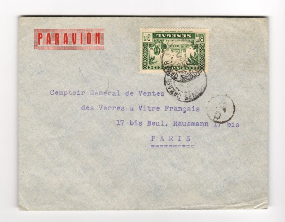 SENEGAL 1940 Airmail Letter from Dakar to Paris. - 38211 - PostalHist image 0