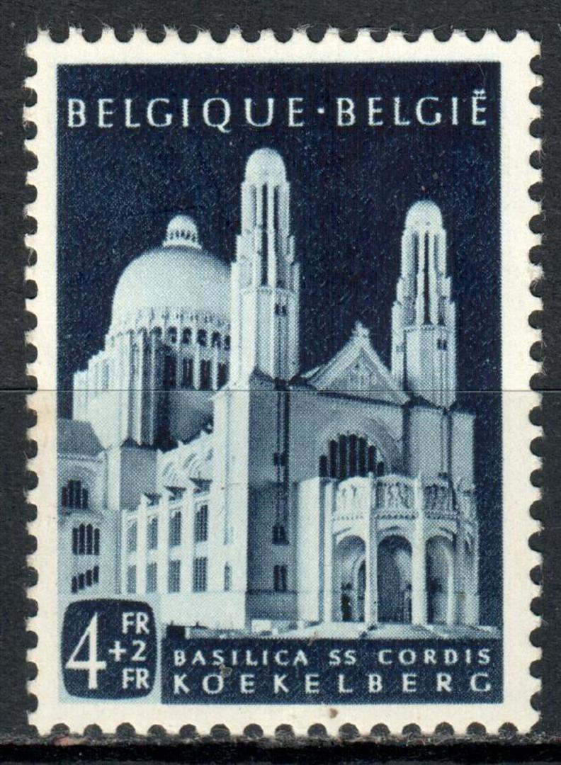 BELGIUM 1952 25th Anniversary of the Cardinalate of Primate of Belgium 4fr+2fr Indigo. - 96876 - UHM image 0