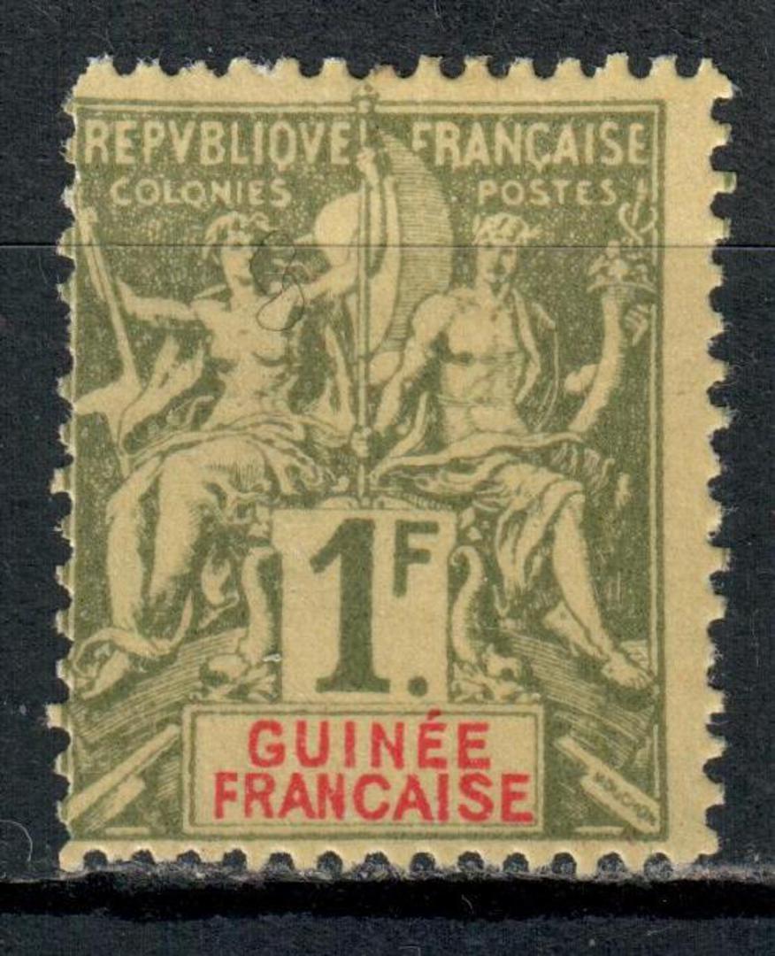 FRENCH GUINEA 1892 Definitive 1fr Olive-Green on pale yellow. - 71072 - LHM image 0