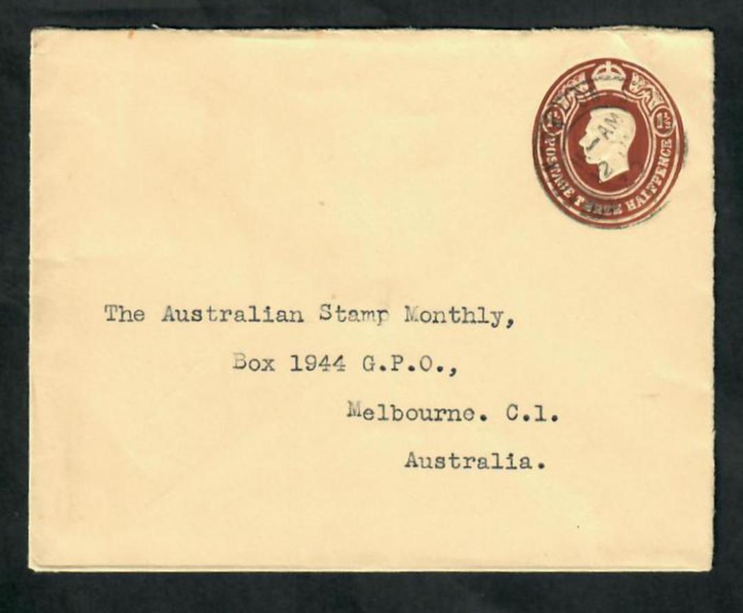 GREAT BRITAIN 1939 Cover to Australia. Postal Statioery Three Halfpence. - 30398 - PostalStaty image 0