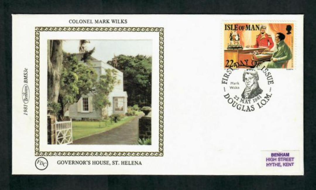 ISLE OF MAN 1981 Benham Silk Cover. Colonel Mark Wilks. - 31765 - FDC image 0