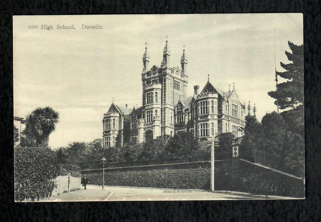 Postcard by Muir & Moodie of The High School Dunedin. - 49126 - Postcard image 0