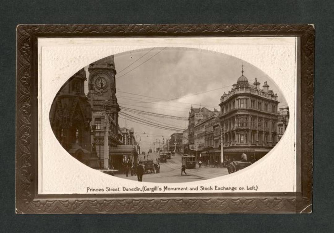 Real Photograph of Princes Street Dunedin. Trams. - 249142 - Postcard image 0