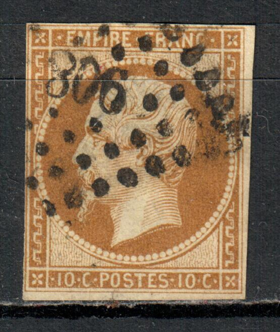 FRANCE 1860 Petit Chiffre 806. Chatenois on SG 50b 10c Die 2. Four margins. - 71077 - Postmark image 0