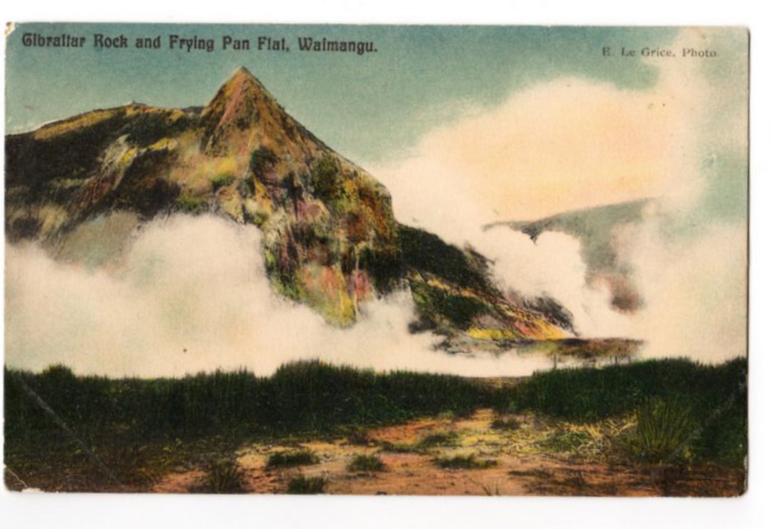 Coloured postcard of Gibraltar Rock and Frying Pan Flat. - 45928 - Postcard image 0