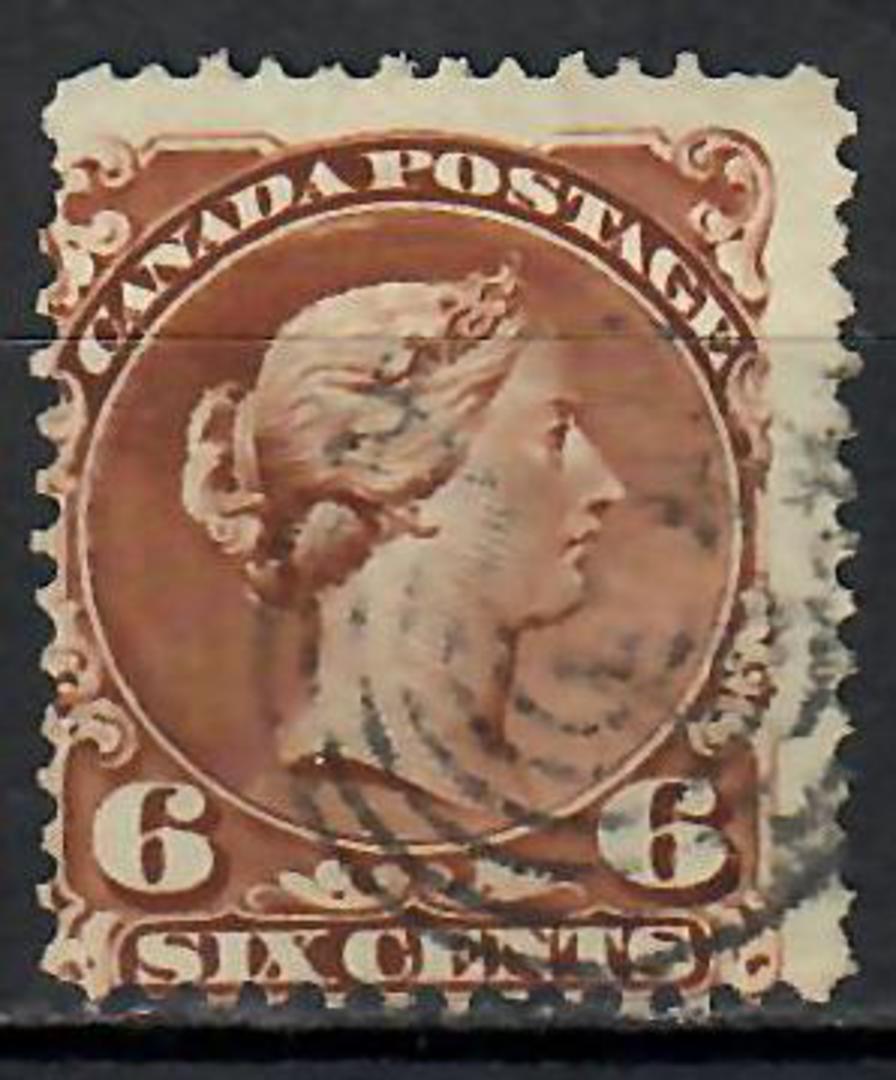 CANADA 1868 6c Yellow-Brown. Two missing teeth. - 70980 - VFU image 0