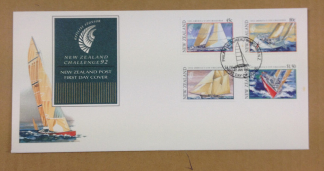 NEW ZEALAND 1992 Americas Cup. Set of 4 on first day cover. - 521024 - FDC image 0
