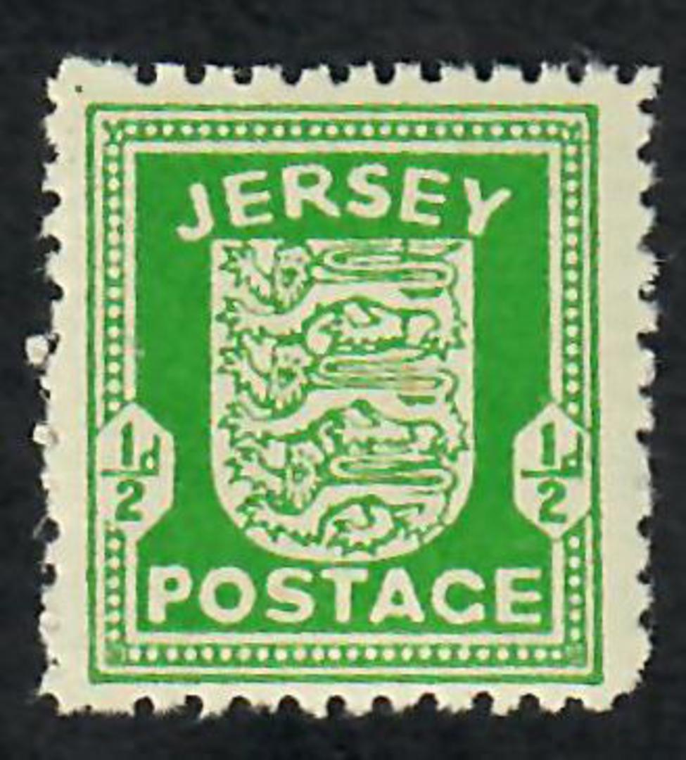 JERSEY 1941 German Occupation Â½d Bright Green and 1d Scarlet both on Greyish paper. - 70337 - UHM image 1