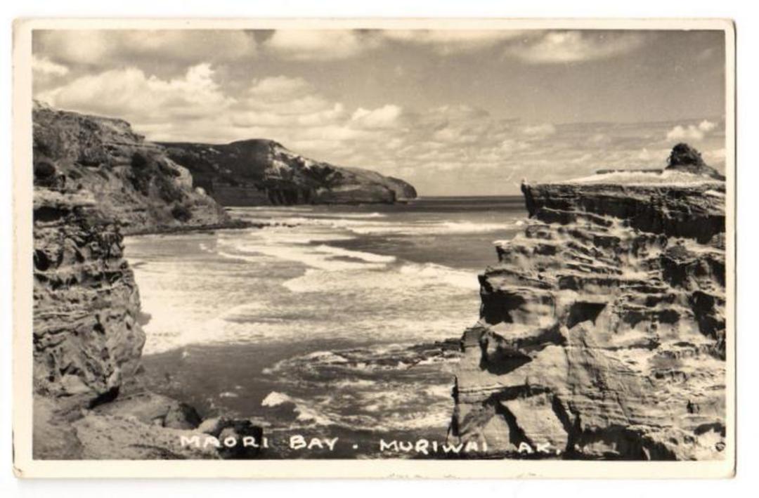 Real Photograph of Maori Bay Muriwai. - 45636 - Postcard image 0