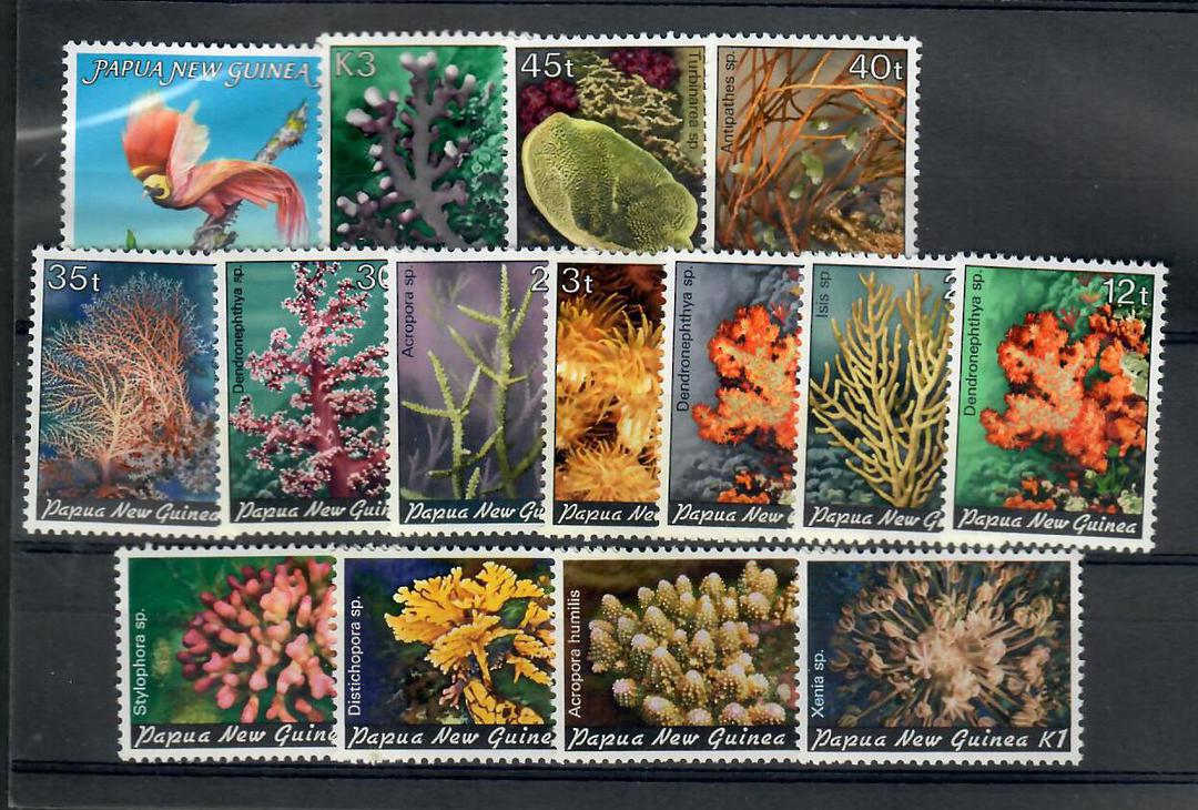 PAPUA NEW GUINEA 1982 Definitives Coral. Set of 15. - 21710 - UHM image 0