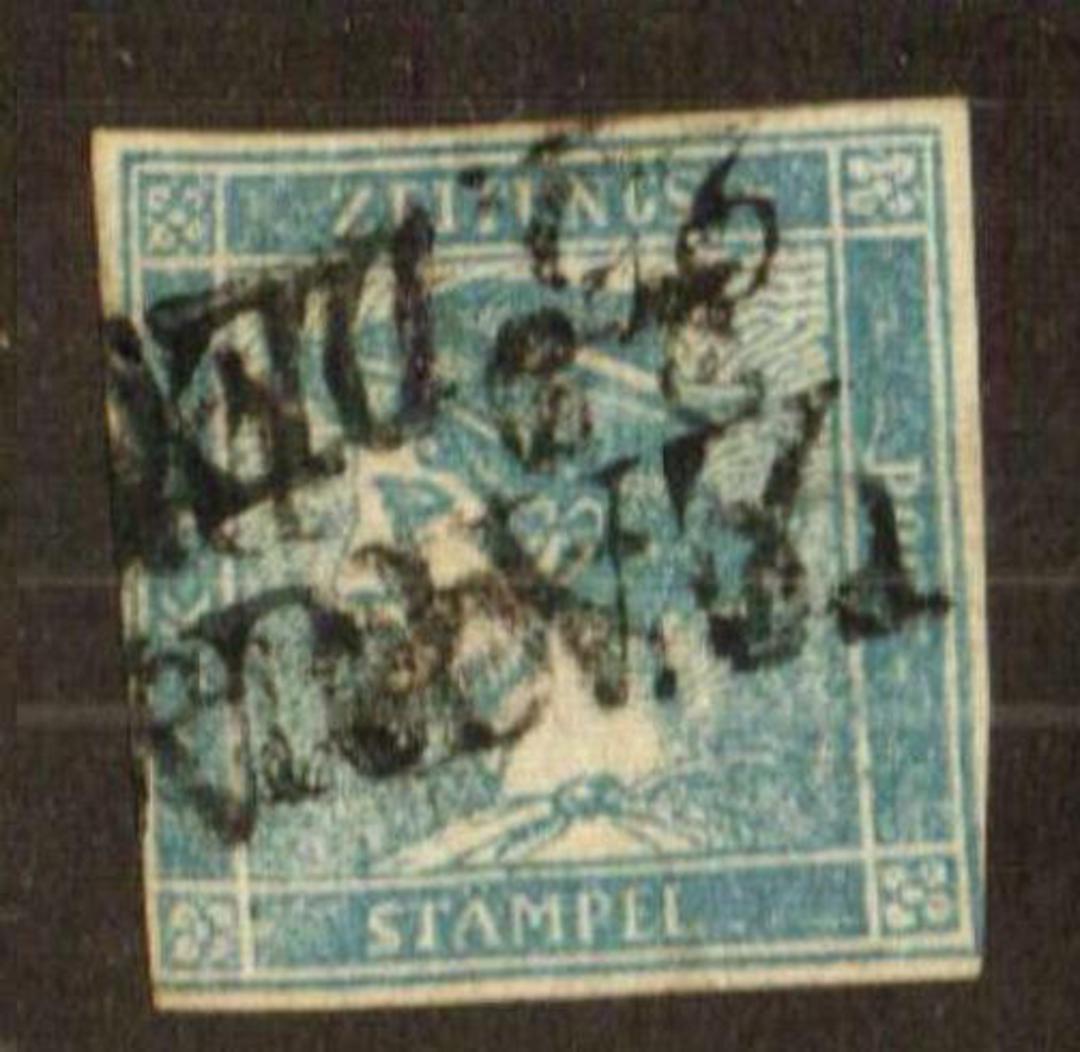 AUSTRIA 1851 Newspaper (0.6k) Blue. Type 1 with badly formed G, (refer SG catalogue). Nice copy with good (but not quite complet image 0