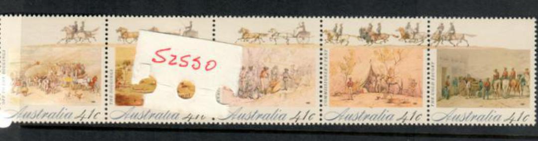 AUSTRALIA 1990 Colonial Development. Second series. Strip of 5. - 52550 - UHM image 0
