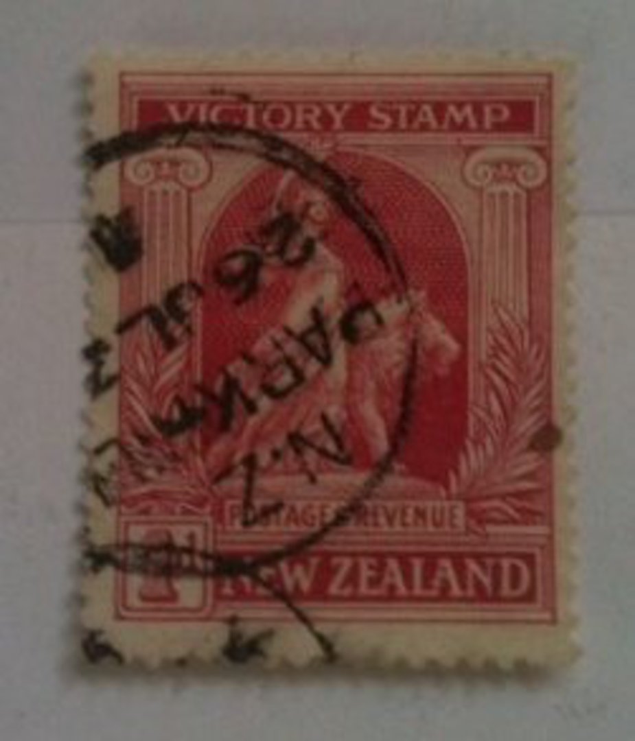 NEW ZEALAND Postmark Dunedin PARKHILL. A Class cancel on 1d Victory. - 79250 - Postmark image 0