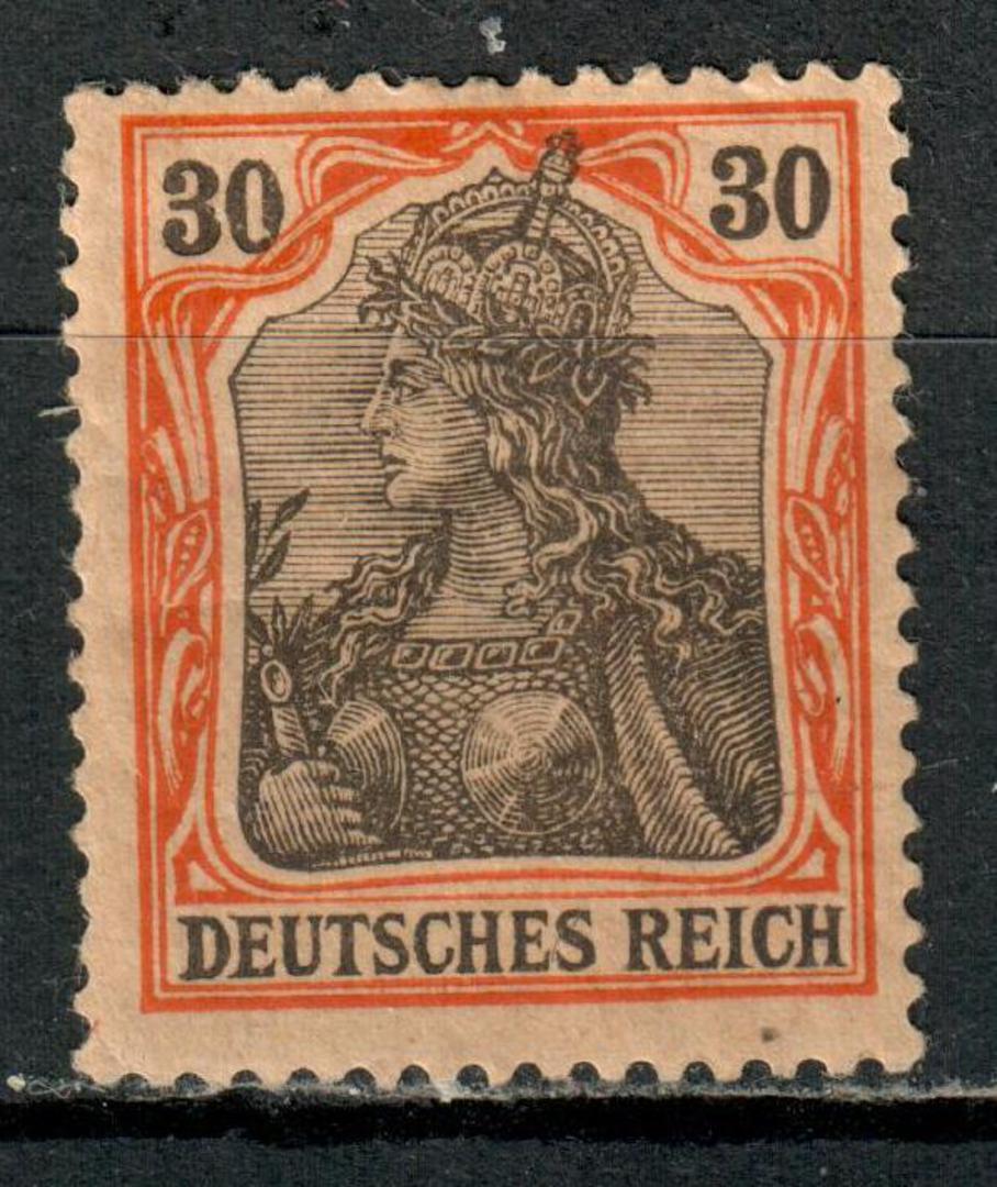 GERMANY 1902 Definitive 30pf Black and Orange. Hinge remains. - 72153 - Mint image 0