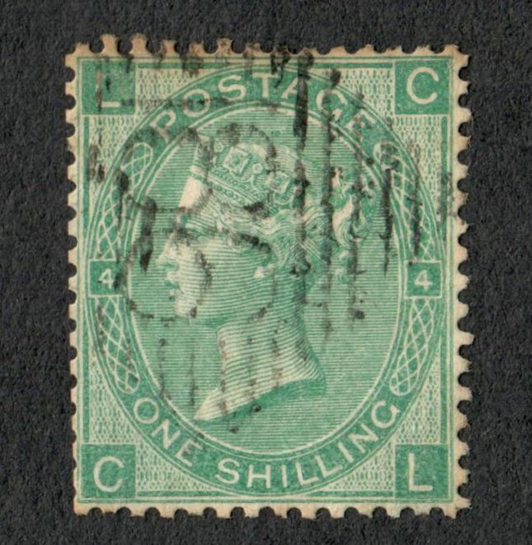 GREAT BRITAIN 1865 Victoria 1st Definitive 1/- Green. Light postmark covers face. Still a nice copy. - 70403 - FU image 0