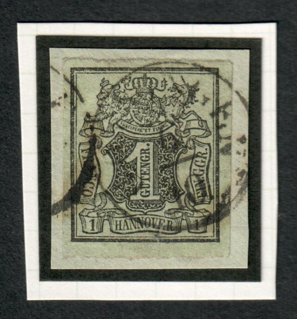 HANOVER 1850 Definitive 1ggr Black on Grey-Blue. From the collection of H Pies-Lintz. - 77460 - GU image 0