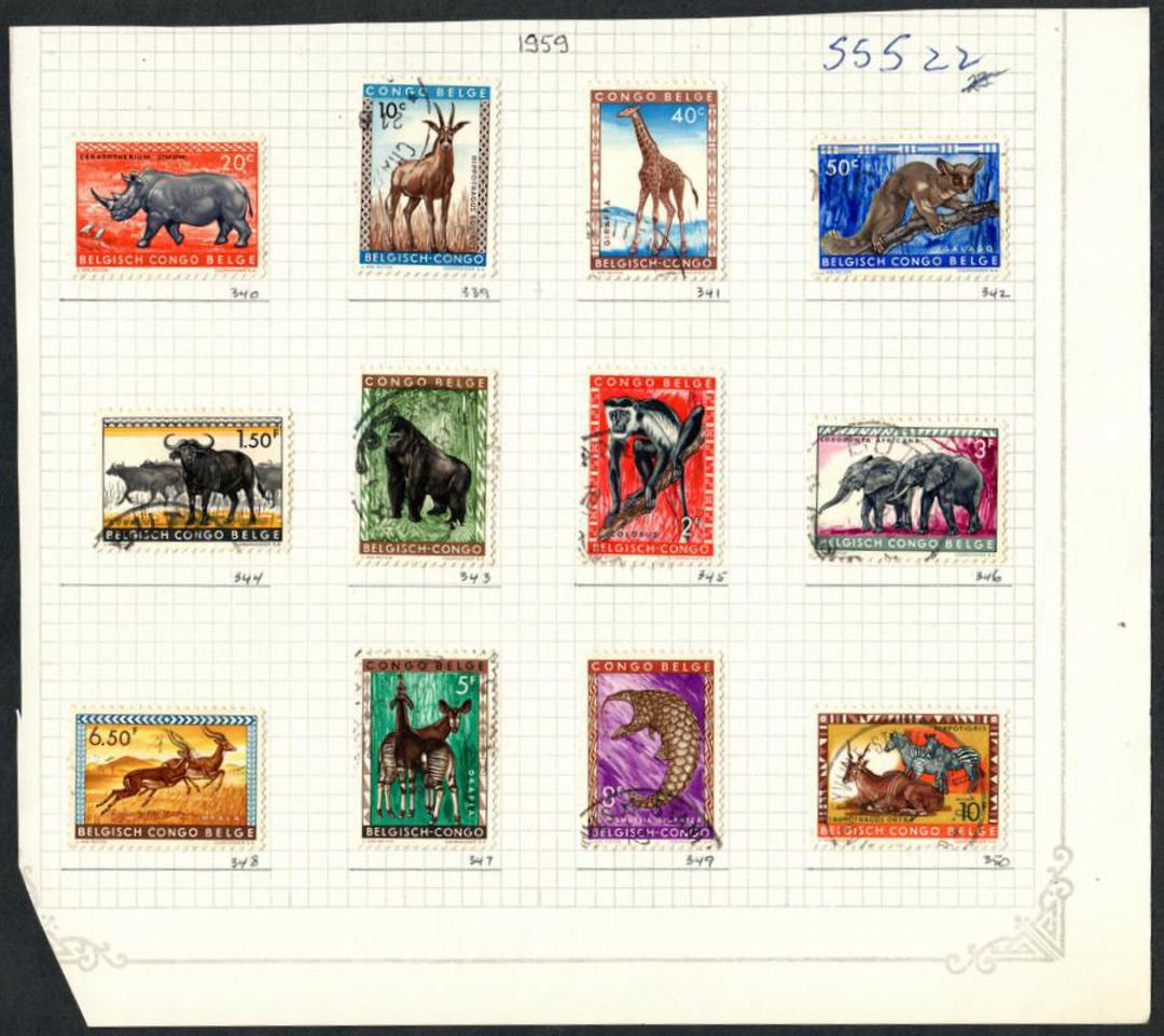 BELGIAN CONGO 1959 Definitives. Set of 12. - 55522 - FU image 0