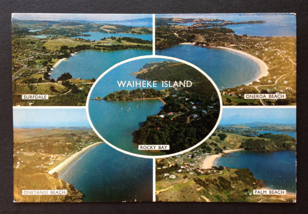 Modern Coloured Postcard by Gladys Goodall. Montage of Waiheke. - 444218 - Postcard image 0