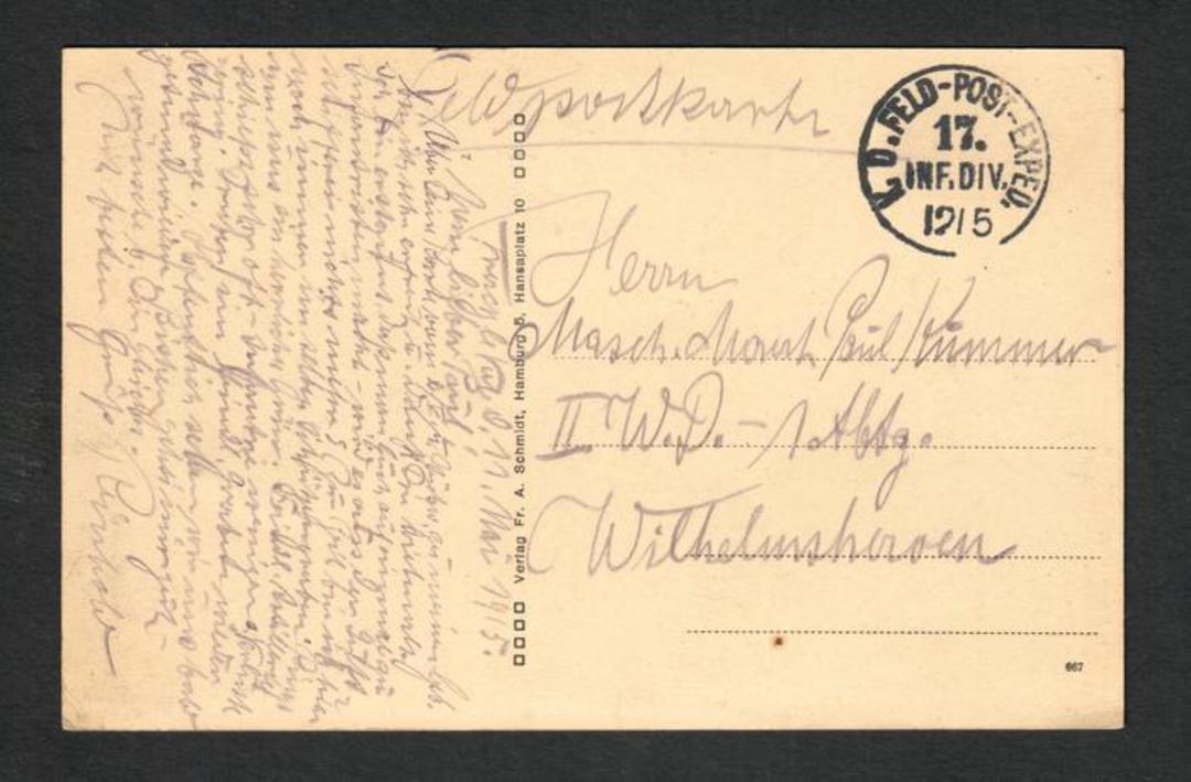 GERMANY 1915 Postkarte. Postmark K D Feld-post -Exped. 17 Inf Div 1915. - 32379 - PostalHist image 0