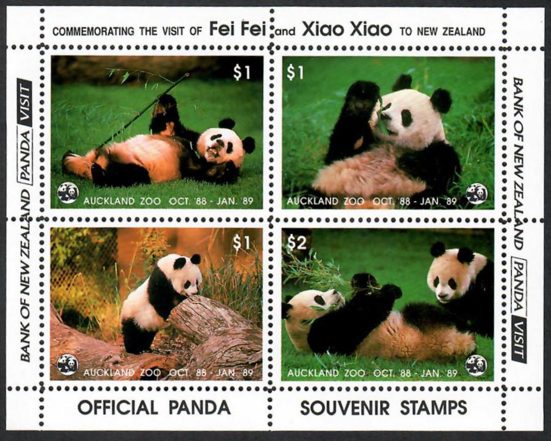 NEW ZEALAND 1988 Giant Pandas visit Auckland Zoo. Miniature sheet. - 25677 - UHM image 0
