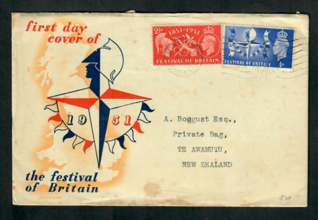 GREAT BRITAIN 1951 Festival of Britain. Set of 2 on first day cover. - 31768 - FDC image 0