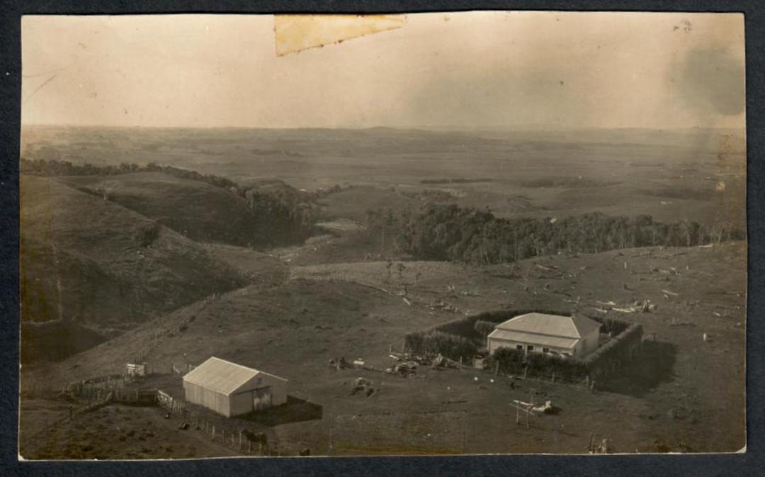 AERIAL VIEW of typical New Zealand Farm. Real Photograph - 241429 - Postcard image 0