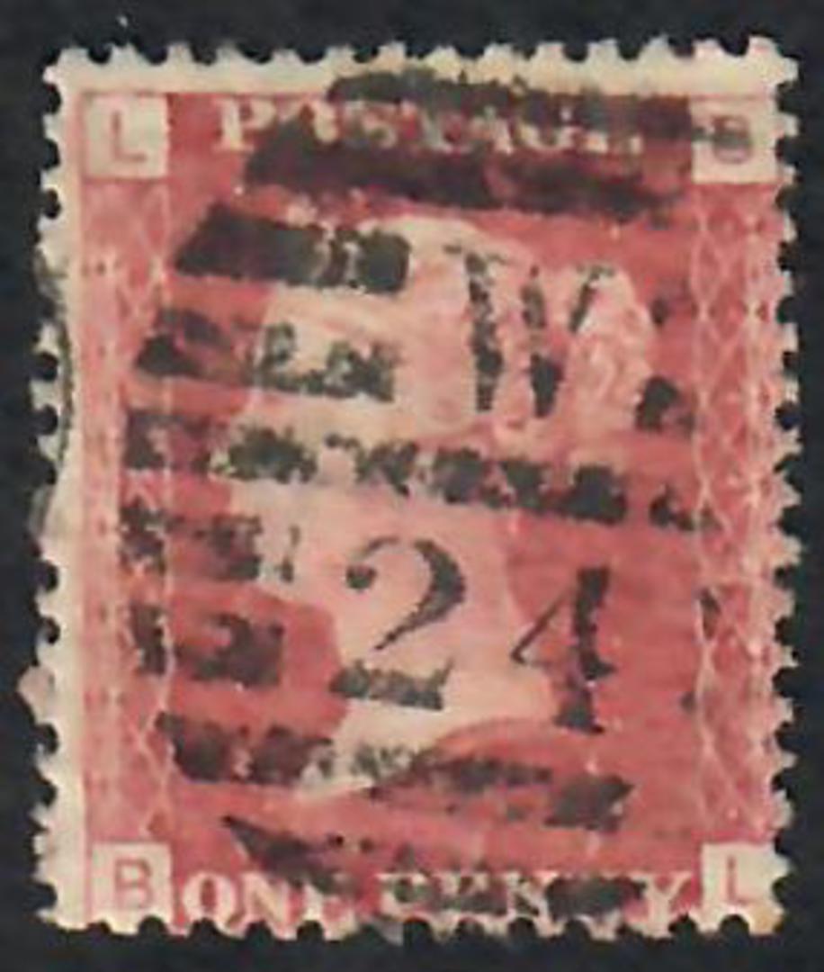 GREAT BRITAIN 1858 1d Red. Plate 119. Letters LBBL. - 70119 - Used image 0