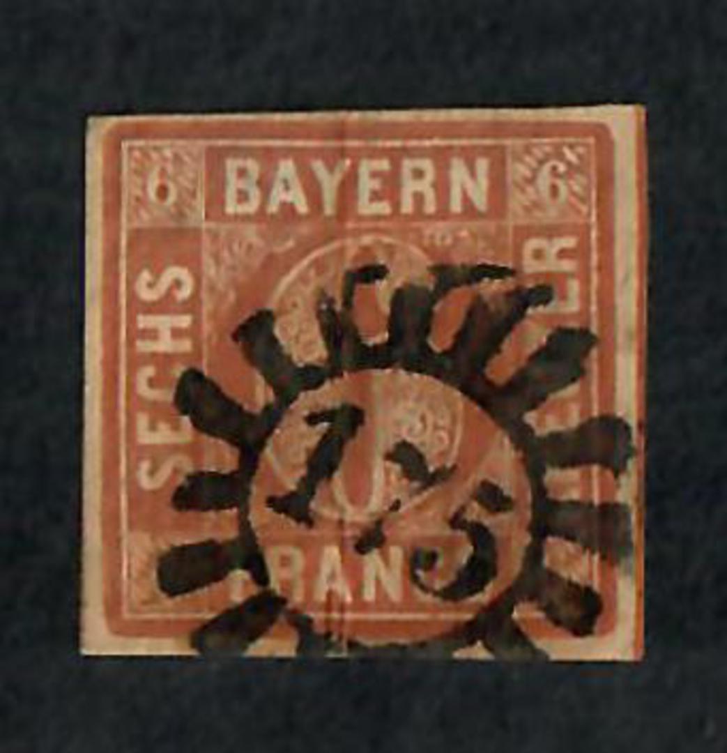 BAVARIA 1849 Definitive 6k Brown. Four margins. Postmark 175. - 71476 - Used image 0