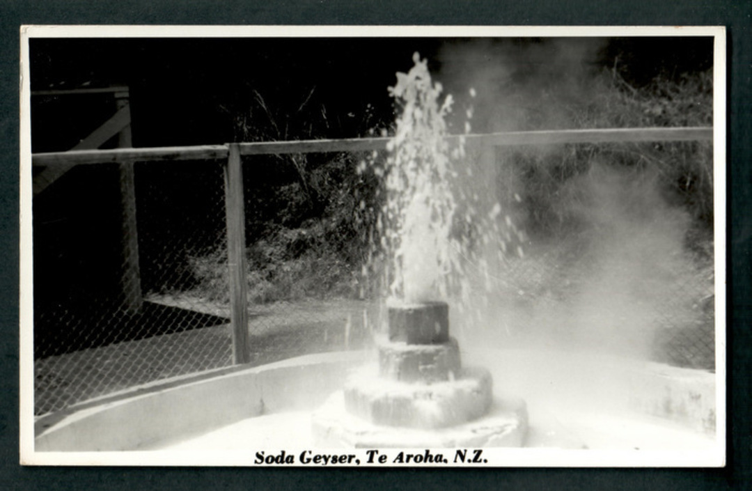 Real Photograph by N S Seaward of Soda Geyser Te Aroha. - 46658 - Postcard image 0