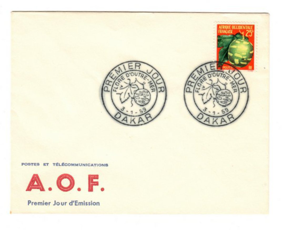 FRENCH WEST AFRICA 1959 first day cover dated 3/1/1959 at Dakar. Not listed in SG. - 37588 - FDC image 0