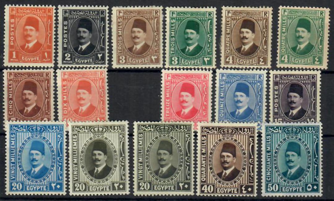 EGYPT 1927 Definitives. 21 values of the 25 that are listed in SG. Includes all the high values. - 22443 - Mint image 0