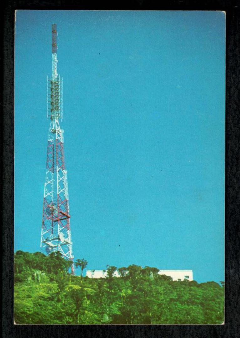 Modern Coloured Postcard by Jan's Photography of the Television Tansmitting Building and Mast Te Aroha. - 446503 - Postcard image 0