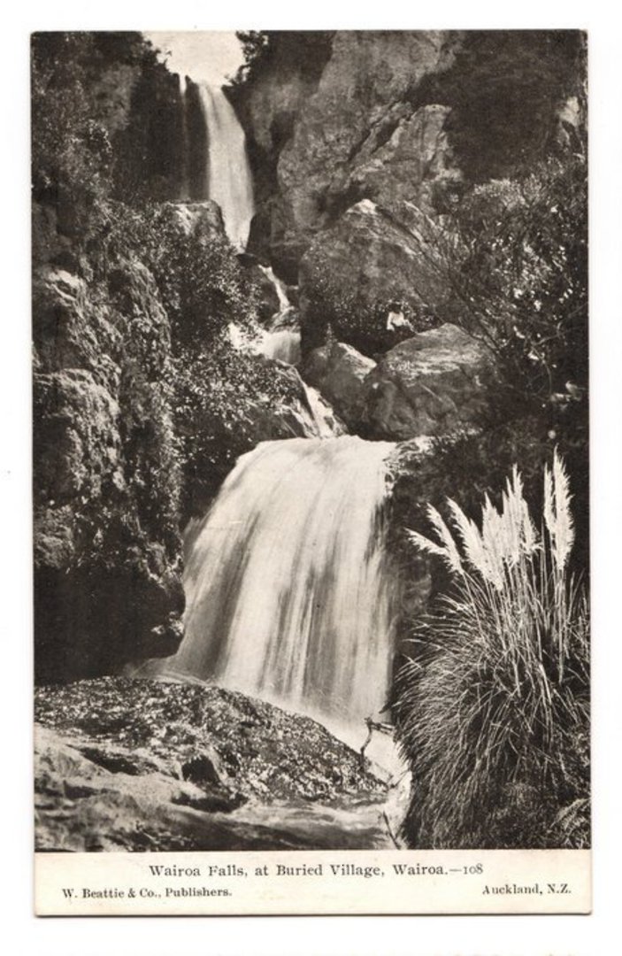 Postcard of Wairoa Fall Buried Village. - 45909 - Postcard image 0