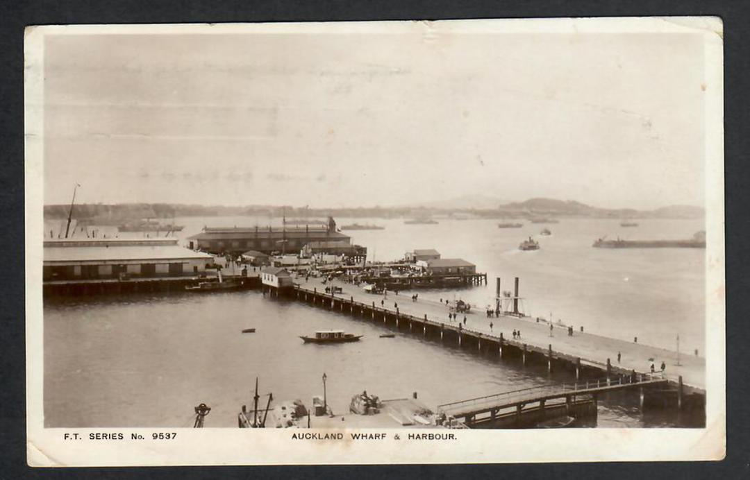 Real Photograph of Auckland Wharf and Harbour. - 45326 - Postcard image 0