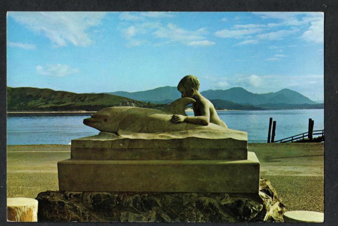 Modern Coloured Postcard by Gladys Goodall of the Memorial to Opo Opononi. - 444315 - Postcard image 0