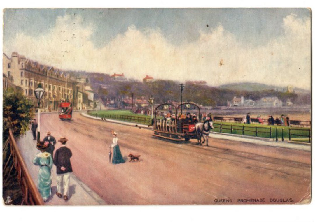 ISLE OF MAN Art card of Queen's Promenade Douglas. - 43781 - Postcard image 0